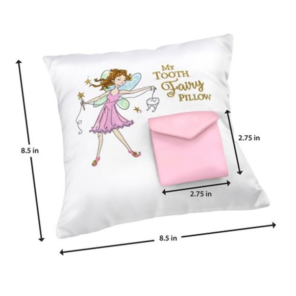 Lilian Rose My Tooth Fairy Pillow with pink Pocket to hold tooth for Fairy girls - Picture 2 of 2